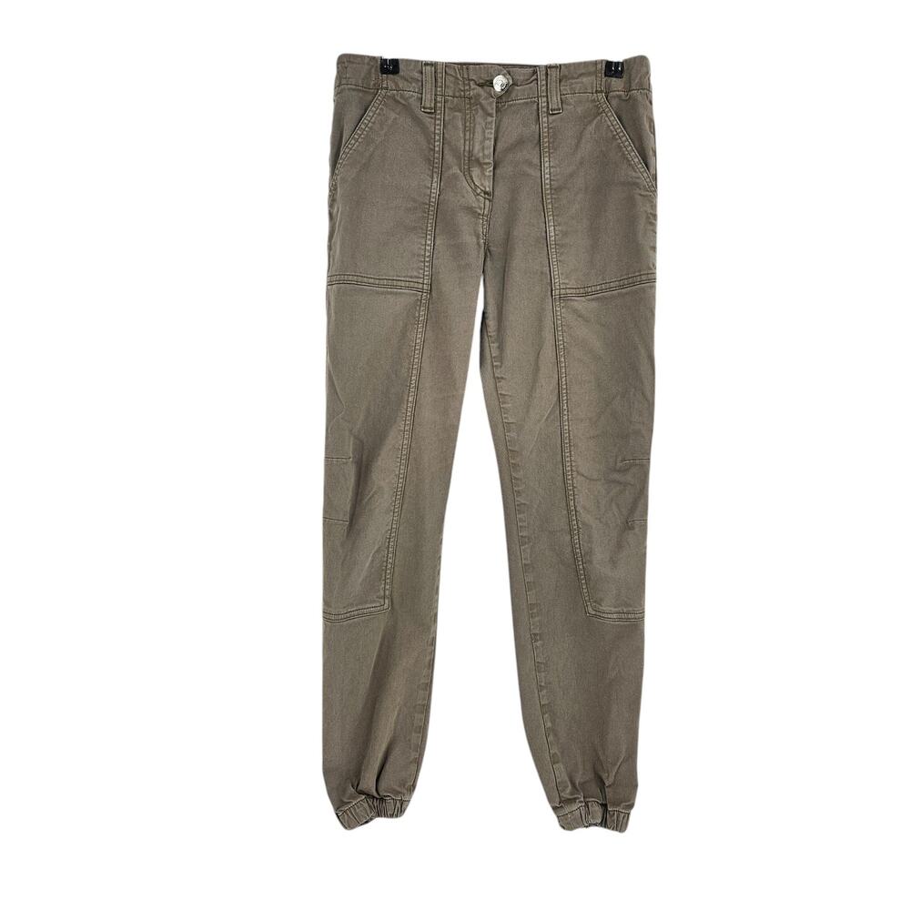 Veronica Beard Field Cargo Jogger Pants Army Green Skinny Leg Crop Size 25